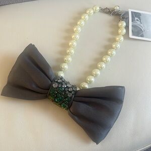 Rafa Accessories Bow and Pearls Necklace